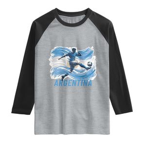 Argentina Soccer Fan Argentinian Flag Patriotic Sports Raglan Shirt TS14 Heather Gray Black Print Your Wear