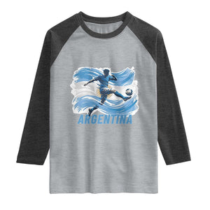 Argentina Soccer Fan Argentinian Flag Patriotic Sports Raglan Shirt TS14 Heather Gray Heather Charcoal Print Your Wear