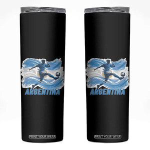 Argentina Soccer Fan Argentinian Flag Patriotic Sports Skinny Tumbler TS14 Black Print Your Wear