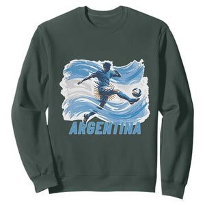 Argentina Soccer Fan Argentinian Flag Patriotic Sports Sweatshirt TS14 Dark Forest Green Print Your Wear