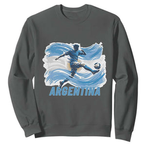 Argentina Soccer Fan Argentinian Flag Patriotic Sports Sweatshirt TS14 Dark Heather Print Your Wear