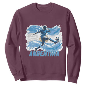 Argentina Soccer Fan Argentinian Flag Patriotic Sports Sweatshirt TS14 Maroon Print Your Wear
