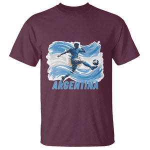 Argentina Soccer Fan Argentinian Flag Patriotic Sports T Shirt TS14 Maroon Print Your Wear
