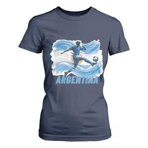 Argentina Soccer Fan Argentinian Flag Patriotic Sports T Shirt For Women TS14 Navy Print Your Wear