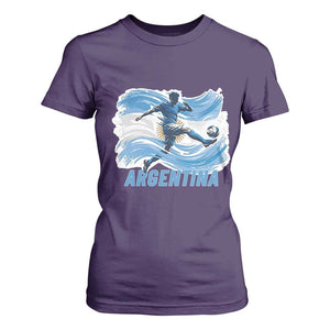 Argentina Soccer Fan Argentinian Flag Patriotic Sports T Shirt For Women TS14 Purple Print Your Wear