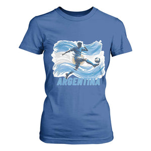Argentina Soccer Fan Argentinian Flag Patriotic Sports T Shirt For Women TS14 Royal Blue Print Your Wear