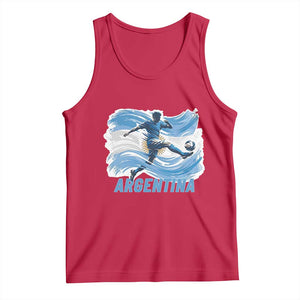 Argentina Soccer Fan Argentinian Flag Patriotic Sports Tank Top TS14 Red Print Your Wear