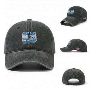 Argentina Soccer Fan Argentinian Flag Patriotic Sports Washed Cotton Baseball Cap TS14 Washed Cap Universal Fit Dark Green Print Your Wear
