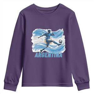 Argentina Soccer Fan Argentinian Flag Patriotic Sports Youth Sweatshirt TS14 Purple Print Your Wear