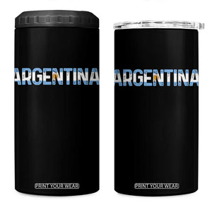 Vintage Argentina Flag Retro Argentinian 4 in 1 Can Cooler Tumbler TS14 One Size: 16 oz Black Print Your Wear