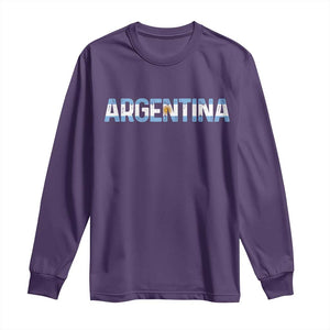 Vintage Argentina Flag Retro Argentinian Long Sleeve Shirt TS14 S Purple Print Your Wear