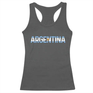 Vintage Argentina Flag Retro Argentinian Racerback Tank Top TS14 Dark Heather Print Your Wear