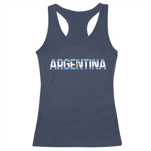 Vintage Argentina Flag Retro Argentinian Racerback Tank Top TS14 Navy Print Your Wear