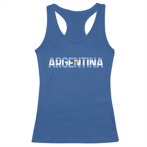 Vintage Argentina Flag Retro Argentinian Racerback Tank Top TS14 Royal Blue Print Your Wear