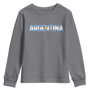 Vintage Argentina Flag Retro Argentinian Youth Sweatshirt TS14 Charcoal Print Your Wear
