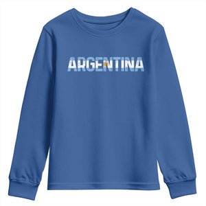 Vintage Argentina Flag Retro Argentinian Youth Sweatshirt TS14 Royal Blue Print Your Wear