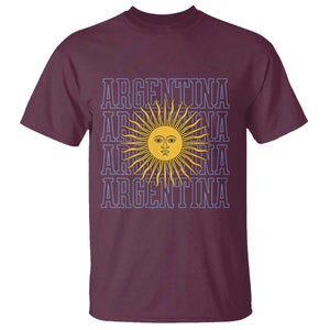 Sol de Mayo Argentina Flag Argentinian Sun T Shirt TS14 Maroon Print Your Wear
