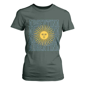 Sol de Mayo Argentina Flag Argentinian Sun T Shirt For Women TS14 Dark Forest Green Print Your Wear