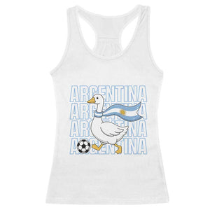 Argentina Soccer Football Racerback Tank Top Silly Goose Argentinian Flag Fan Supporter TS14 White Print Your Wear