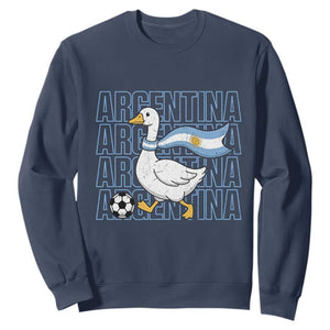 Argentina Soccer Football Sweatshirt Silly Goose Argentinian Flag Fan Supporter TS14 Navy Print Your Wear