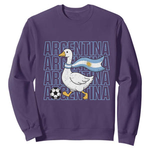 Argentina Soccer Football Sweatshirt Silly Goose Argentinian Flag Fan Supporter TS14 S Purple Print Your Wear