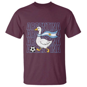 Argentina Soccer Football T Shirt Silly Goose Argentinian Flag Fan Supporter TS14 Maroon Print Your Wear