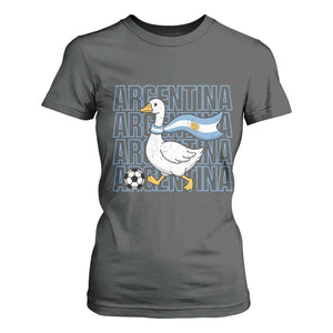 Argentina Soccer Football T Shirt For Women Silly Goose Argentinian Flag Fan Supporter TS14 Dark Heather Print Your Wear