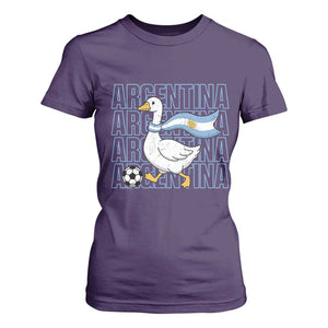 Argentina Soccer Football T Shirt For Women Silly Goose Argentinian Flag Fan Supporter TS14 Purple Print Your Wear