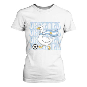 Argentina Soccer Football T Shirt For Women Silly Goose Argentinian Flag Fan Supporter TS14 White Print Your Wear