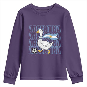 Argentina Soccer Football Youth Sweatshirt Silly Goose Argentinian Flag Fan Supporter TS14 Purple Print Your Wear