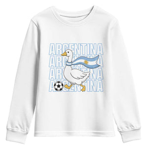 Argentina Soccer Football Youth Sweatshirt Silly Goose Argentinian Flag Fan Supporter TS14 White Print Your Wear