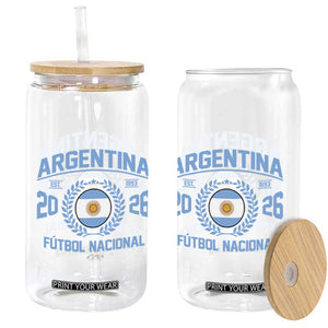 Argentina 2026 Soccer Football Fan Argentinian Flag Glass Can TS14 Print Your Wear