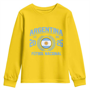Argentina 2026 Soccer Football Fan Argentinian Flag Youth Sweatshirt TS14 Daisy Print Your Wear