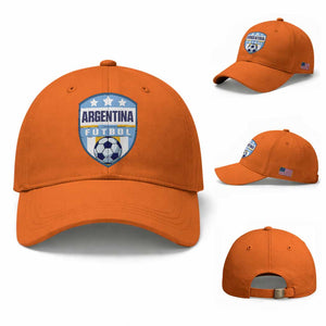 Argentina Soccer Football Baseball Cap Argentinian Football Game Day Supporter TS14 Baseball Cap Universal Fit Orange Print Your Wear