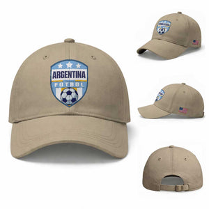 Argentina Soccer Football Baseball Cap Argentinian Football Game Day Supporter TS14 Baseball Cap Universal Fit Khaki Print Your Wear