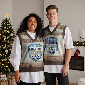 Argentina Soccer Football V-Neck Knit Sweater Vest Argentinian Football Game Day Supporter TS14 Print Your Wear