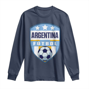 Argentina Soccer Football Long Sleeve Shirt Argentinian Football Game Day Supporter TS14 Navy Print Your Wear