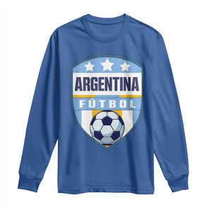 Argentina Soccer Football Long Sleeve Shirt Argentinian Football Game Day Supporter TS14 Royal Blue Print Your Wear