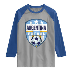 Argentina Soccer Football Raglan Shirt Argentinian Football Game Day Supporter TS14 Sport Gray Royal Print Your Wear