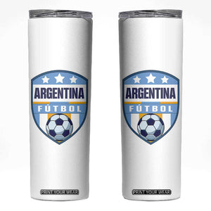Argentina Soccer Football Skinny Tumbler Argentinian Football Game Day Supporter TS14 White Print Your Wear
