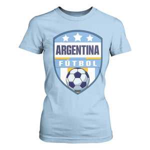 Argentina Soccer Football T Shirt For Women Argentinian Football Game Day Supporter TS14 Light Blue Print Your Wear