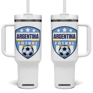 Argentina Soccer Football Tumbler With Handle Argentinian Football Game Day Supporter TS14 One Size: 40 oz White Print Your Wear