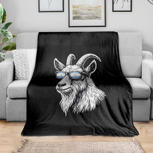 Cool Goat With Sunglasses Argentinian Flag Throw Blanket Argentina Soccer Football Game Day Supporter TS14 Print Your Wear