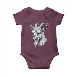 Cool Goat With Sunglasses Argentinian Flag Baby Onesie Argentina Soccer Football Game Day Supporter TS14 Maroon Print Your Wear