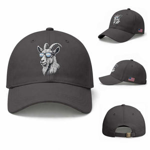 Cool Goat With Sunglasses Argentinian Flag Baseball Cap Argentina Soccer Football Game Day Supporter TS14 Baseball Cap Universal Fit Dark Gray Print Your Wear
