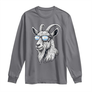 Cool Goat With Sunglasses Argentinian Flag Long Sleeve Shirt Argentina Soccer Football Game Day Supporter TS14 Charcoal Print Your Wear
