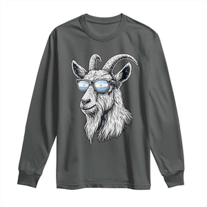 Cool Goat With Sunglasses Argentinian Flag Long Sleeve Shirt Argentina Soccer Football Game Day Supporter TS14 Dark Heather Print Your Wear