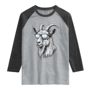 Cool Goat With Sunglasses Argentinian Flag Raglan Shirt Argentina Soccer Football Game Day Supporter TS14 Heather Gray Heather Charcoal Print Your Wear