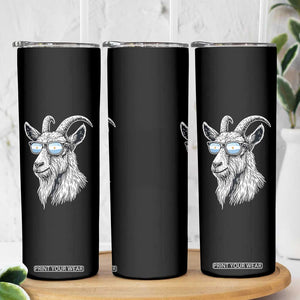 Cool Goat With Sunglasses Argentinian Flag Skinny Tumbler Argentina Soccer Football Game Day Supporter TS14 Print Your Wear
