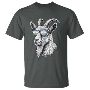 Cool Goat With Sunglasses Argentinian Flag T Shirt Argentina Soccer Football Game Day Supporter TS14 Dark Heather Print Your Wear